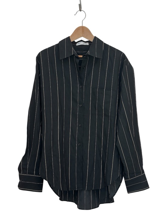The Frankie Shop Tops - The Frankie Shop Lui Fluid Striped Button Down Shirt Black Beige Size Large